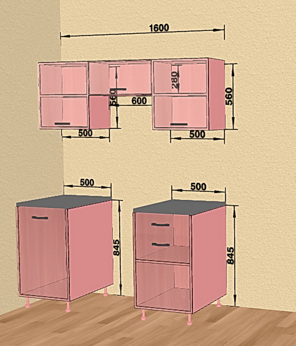 сборка угловой кухонной мебели